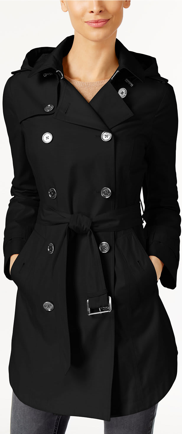 Michael Kors Women's Hooded Belted Raincoat for $105 + free shipping