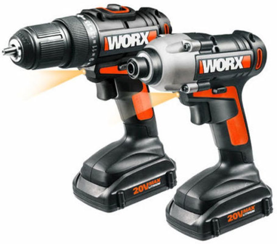 Worx 20V Drill and Impact Driver Kit for $100 + free shipping
