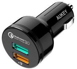 Aukey Quick Charge 3.0 2-Port USB Car Charger for $8 + free shipping w/ Prime
